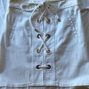 Lace up mini skirt